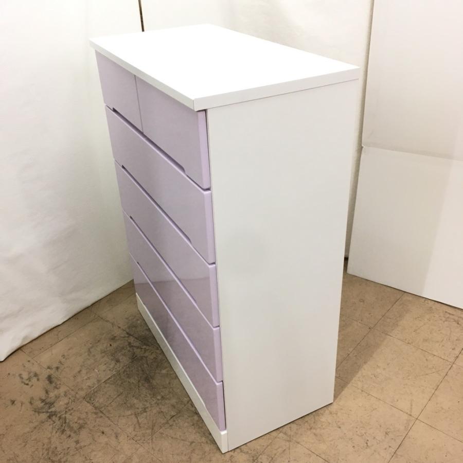 中古美品!   5段チェスト　チェスト　幅80cm　　高さ130cm  　白　エナメル　エキスパート藤沢辻堂店 中古美品! 5段チェスト チェスト 幅80cm 高さ130cm 白 エナメル