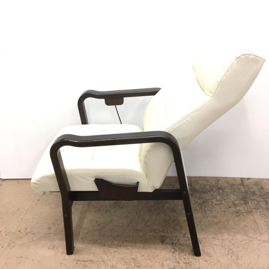 中古 富士ファニチア パーソナルチェア ホワイト×ダークブラウン系
