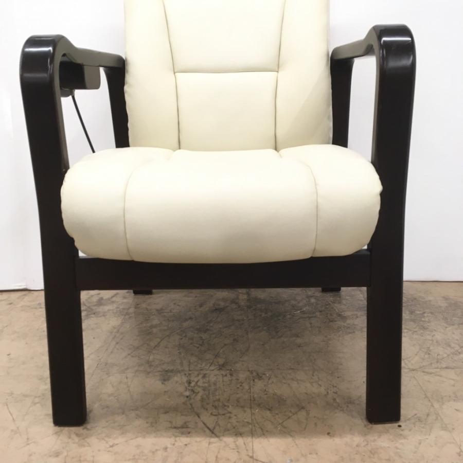 中古 富士ファニチア パーソナルチェア ホワイト×ダークブラウン系