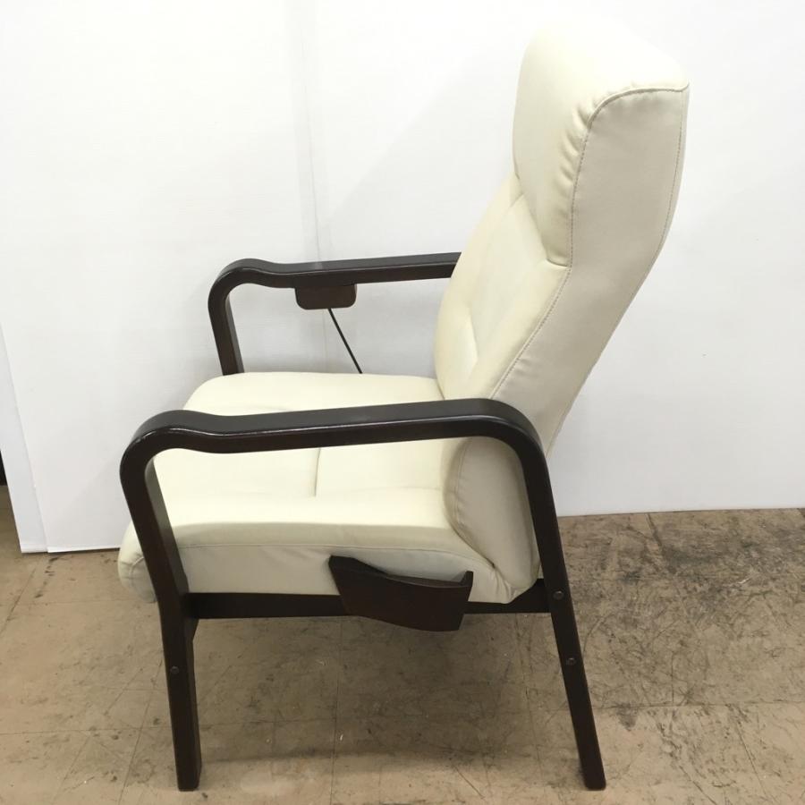 中古 富士ファニチア パーソナルチェア ホワイト×ダークブラウン系