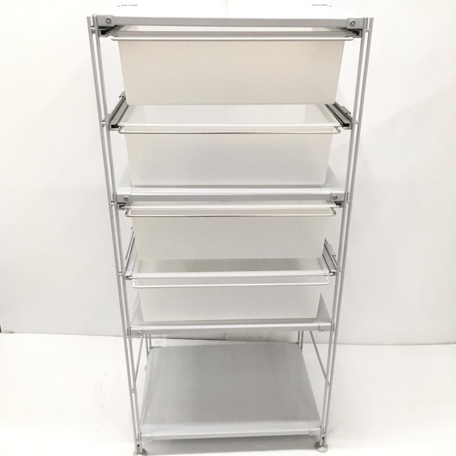 無印良品スチールラック 4段 グレー 無印良品 中古 人気 スチールユニットシェルフ グレー 4段＋