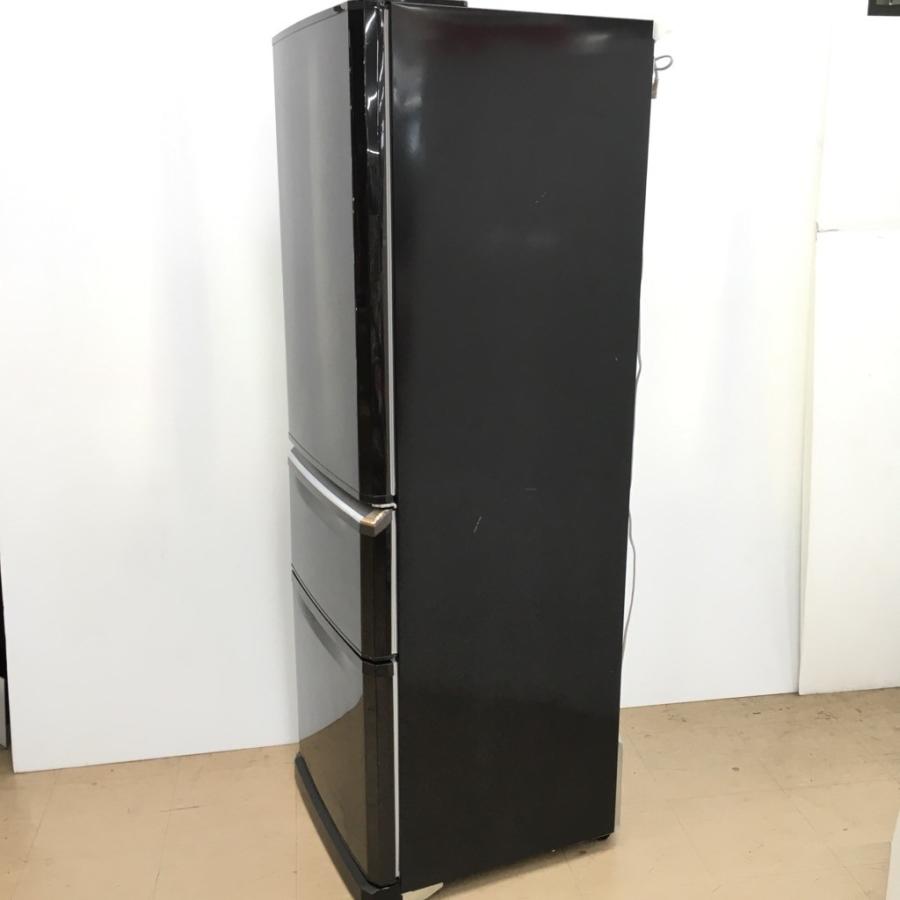 中古 370L 3ドア冷蔵庫 三菱 MR-C37X-B 2014年製 黒 右開き 自動製氷