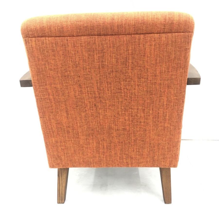 中古 カフェチェア 一人掛けソファ アームチェア オレンジ系 W61×D58×H72 中古 カフェチェア 一人掛けソファ アームチェア オレンジ系 W61×D58