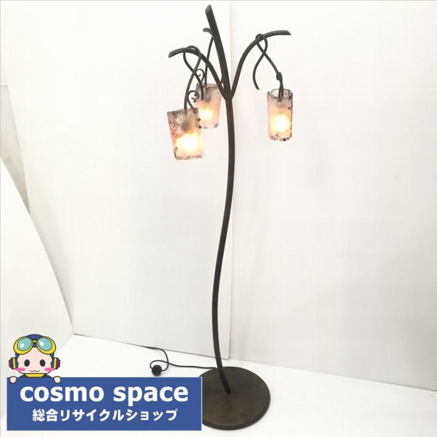 中古 近郊送料格安 インポート品 3灯フロアライト アイアンフレーム 