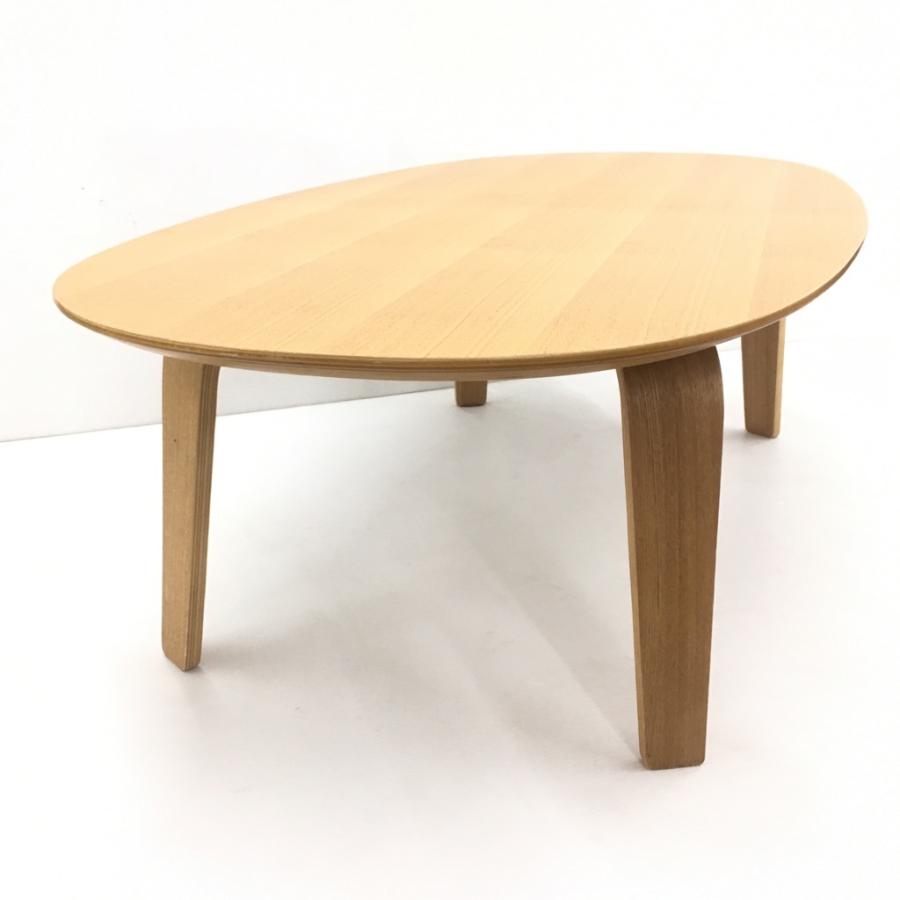 無印良品 中古 人気 プライウッド アッシュ オーバルローテーブル W110