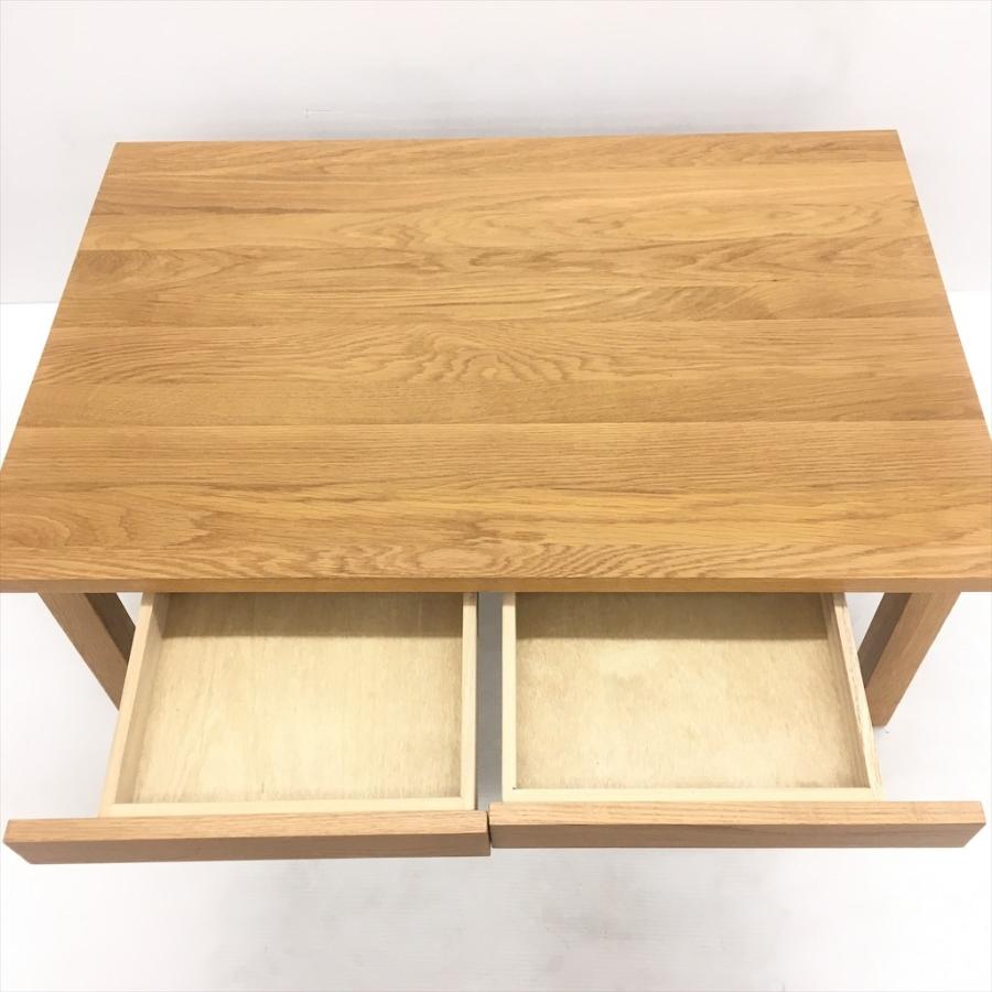 無印良品 中古 人気 無垢材ローテーブル オーク材 引き出し付き 無印良品 中古 人気 無垢材ローテーブル オーク材 引き出し付き