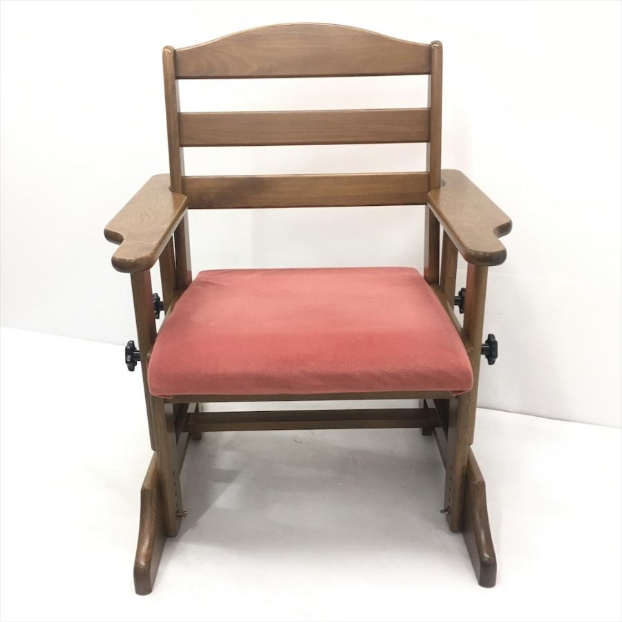 中古 WINDS太平 飛騨 調高式アームチェア スライド座面 肘掛調高
