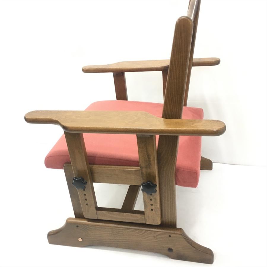 中古 WINDS太平 飛騨 調高式アームチェア スライド座面 肘掛調高 W60