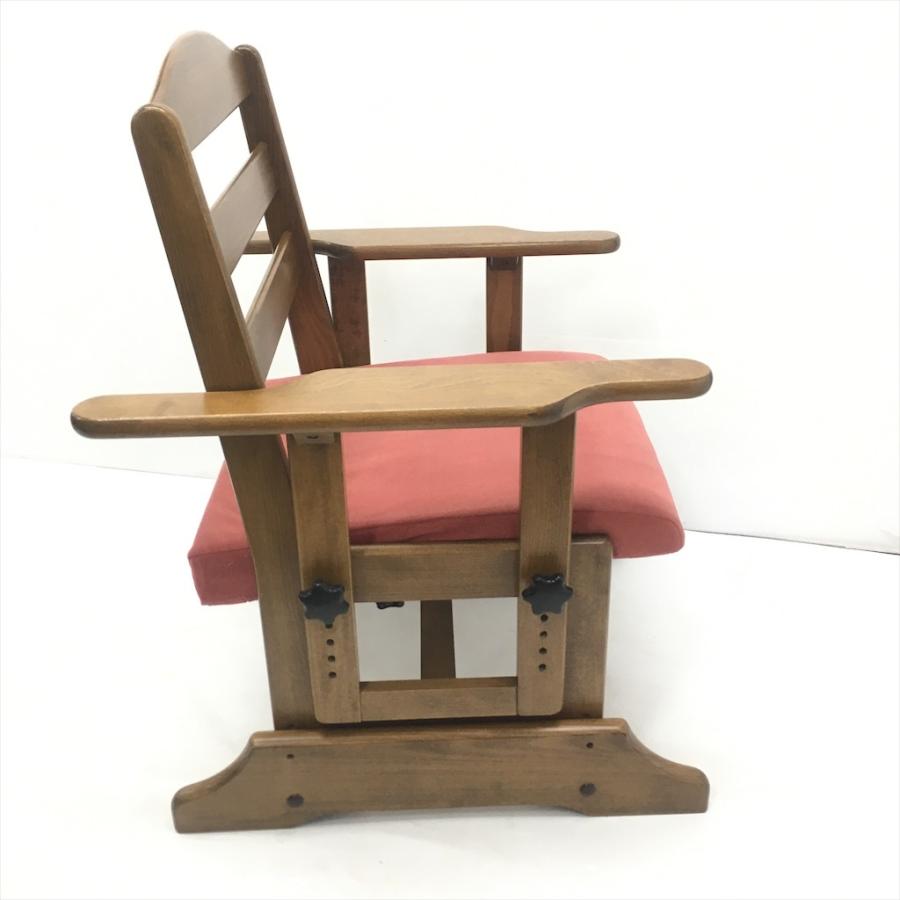 中古 WINDS太平 飛騨 調高式アームチェア スライド座面 肘掛調高 W60