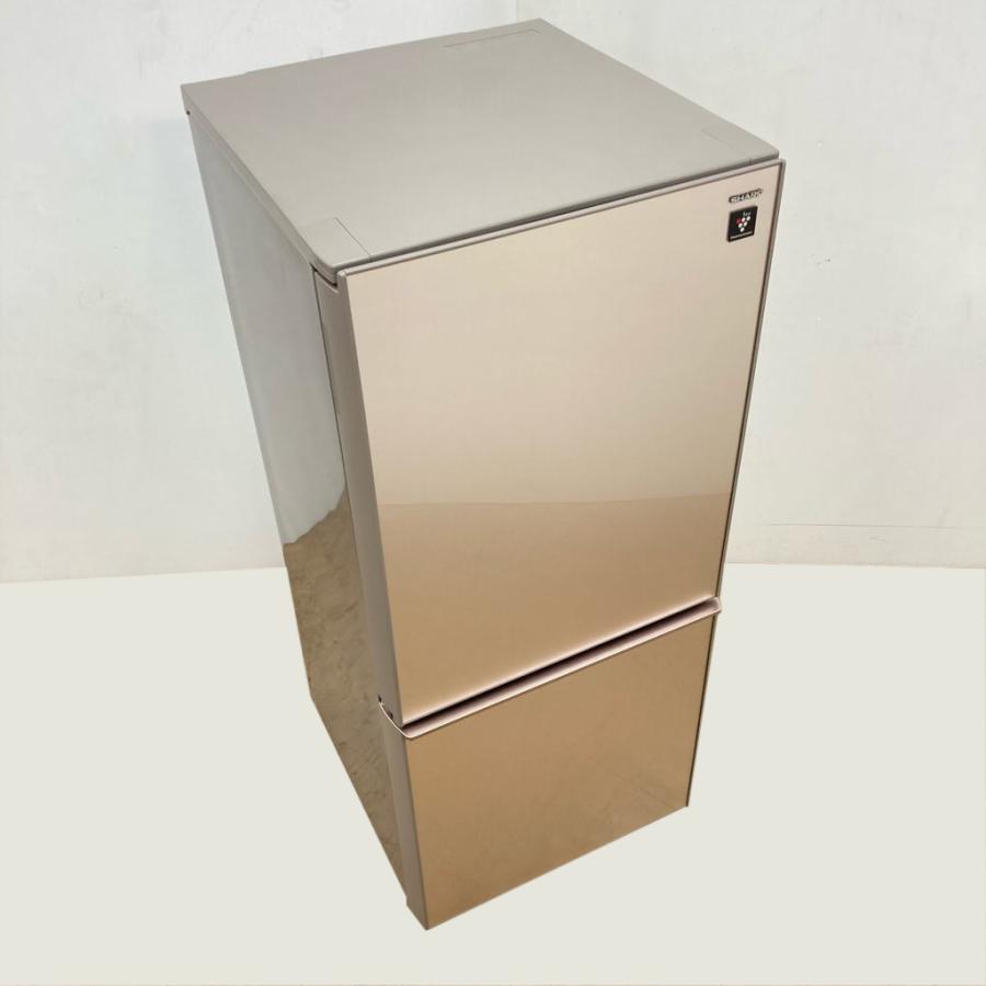SHARP 中古 137L ガラスドア 2ドア冷蔵庫 シャープ SJ-GD14D-C 2018年