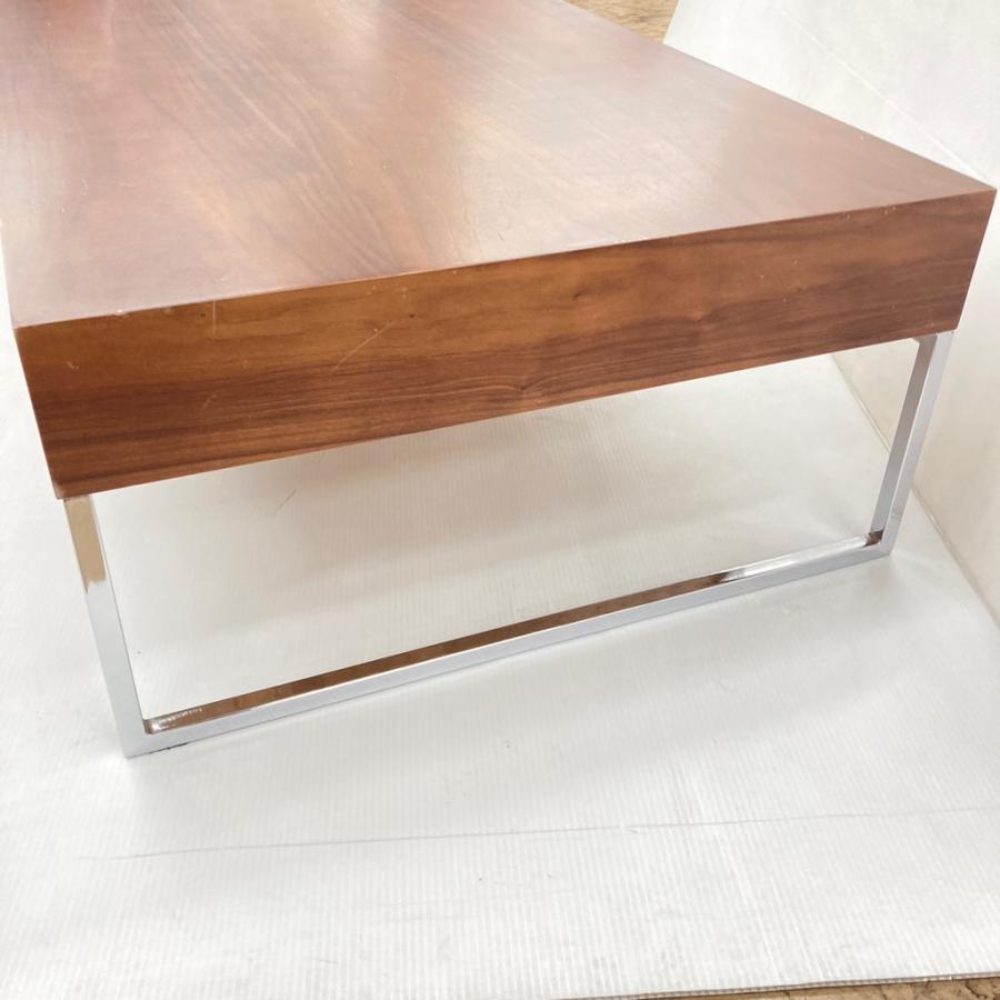 大塚家具 ダークブラウン 木製センターテーブル DM-GF016 中古 IDC大塚家具 センターテーブル スチール脚 DM-GF016 ダーク