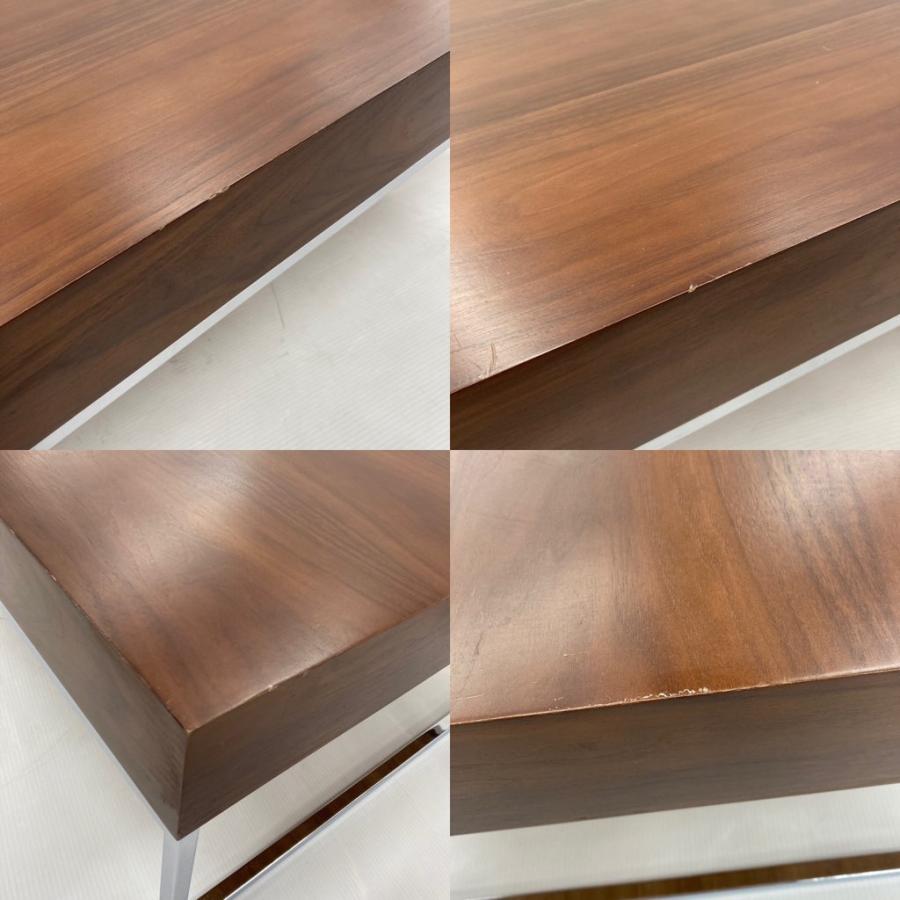 中古 IDC大塚家具 センターテーブル スチール脚 DM-GF016 ダーク
