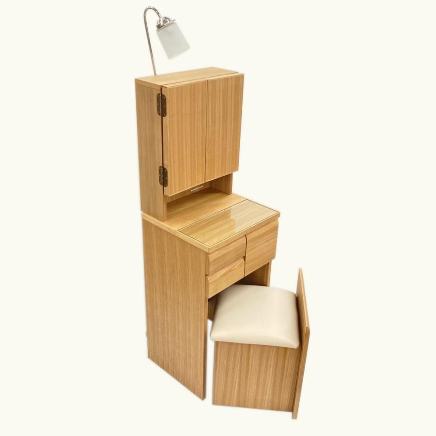 ニトリ　ドレッサー　鏡台　ライト付　(新古品) ※最終値下げ ニトリ（NITORI） 中古 三面鏡ドレッサー NノワルLBR ライトブラウン