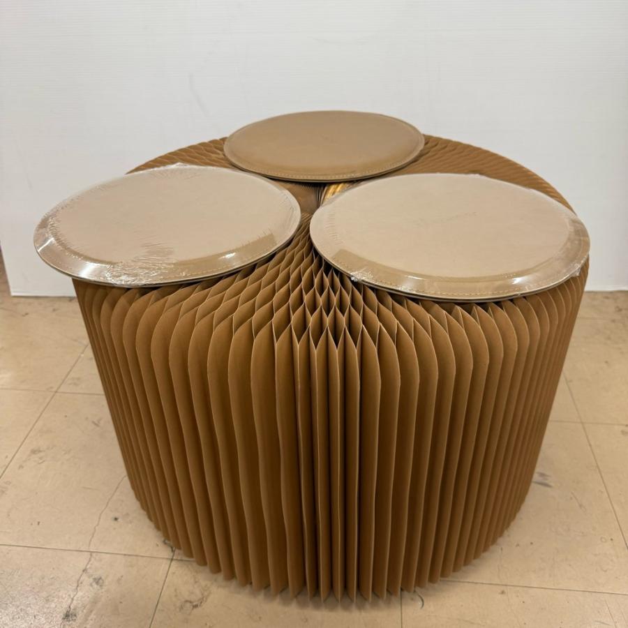 ih  折りたたみ ペーパーロングベンチ Ihpaper 42cmナチュラルアコーディオンロングチェア折りたたみ式