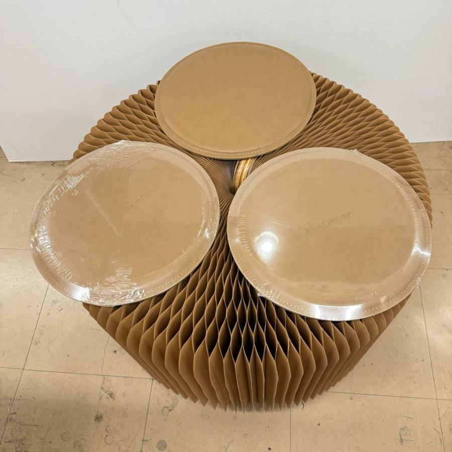 ih  折りたたみ ペーパーロングベンチ Ihpaper 42cmナチュラルアコーディオンロングチェア折りたたみ式