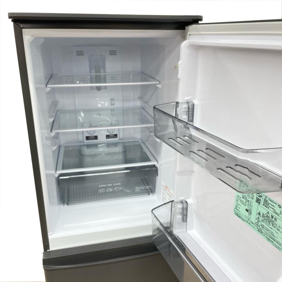 三菱 2ドア冷凍冷蔵庫 146L MR-P15F-H マットチャコール 単身用 1人