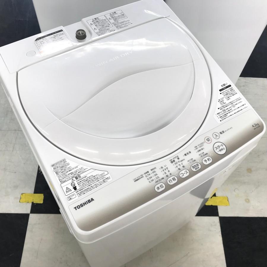 中古】4.2kg 全自動洗濯機 東芝 グランホワイト AW-4S2 2015年製 