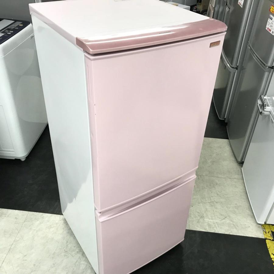 中古】137L 2ドア冷蔵庫 つけかえどっちもドア レッド シャープ SJ 