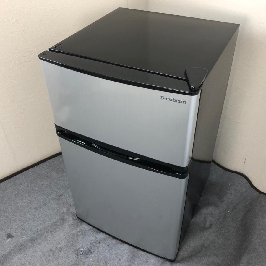 送料無料 中古 90L 2ドア冷蔵庫 エスキュービズム WR-2090SL 2016年製