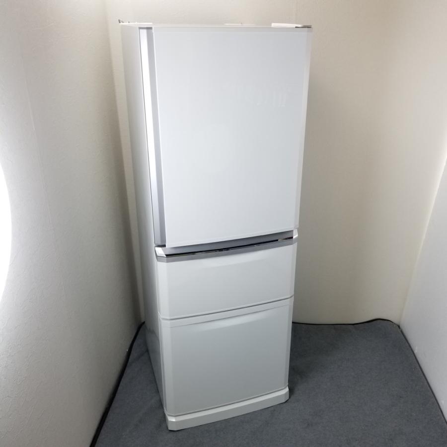 三菱 中古 335L 3ドア冷蔵庫 MR-C34W-W 2012年製 右開き 自動