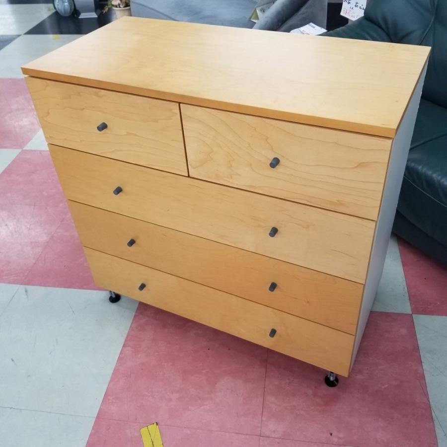 廃盤品　無印良品　メープル突板　4段チェスト　タンス　木製　中古 廃盤品 無印良品 メープル突板 4段チェスト タンス 木製 中古