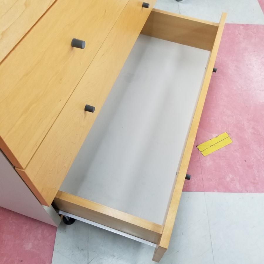 中古 店舗近郊送料格安 無印良品 廃版品 メープル材 ワイド4段