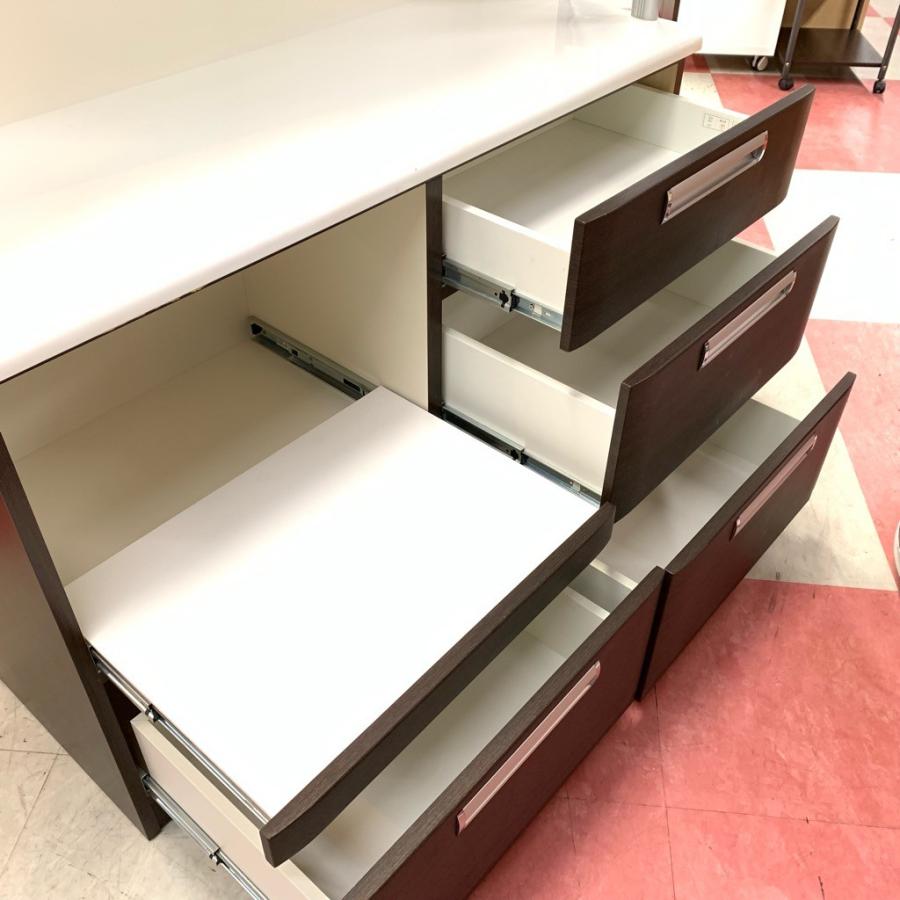 23Y048 ジF NITORI ニトリ キッチンボード 食器棚 120cm幅 ブラウン 中古