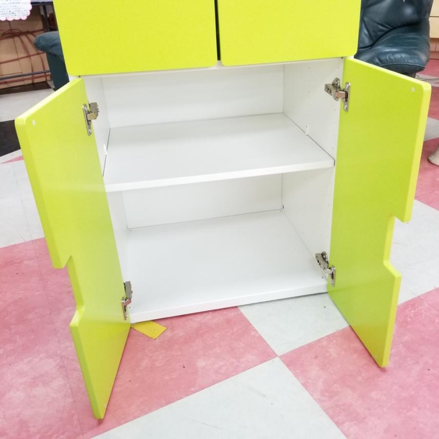 中古 子供部屋に最適 Ikea製 かわいらしいデザインの多目的だな グリーン 幅60cm 奥51cm 高129cm 本棚 収納棚 3s コスモスペース ヤフーショップ 通販 Yahoo ショッピング