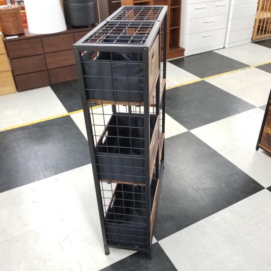 ラック オープンシェルフ 高さ90 ボックス付き ワイヤーメッシュ ビンテージ ドウシシャ ラック オープンシェルフ高さ90 ボックス付き ワイヤー