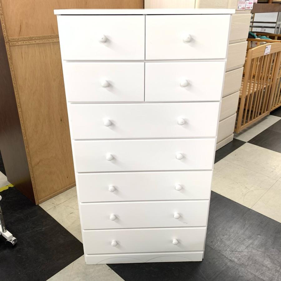 中古 店舗近郊送料格安 7段チェスト 整理タンス ホワイトカラー WH 白