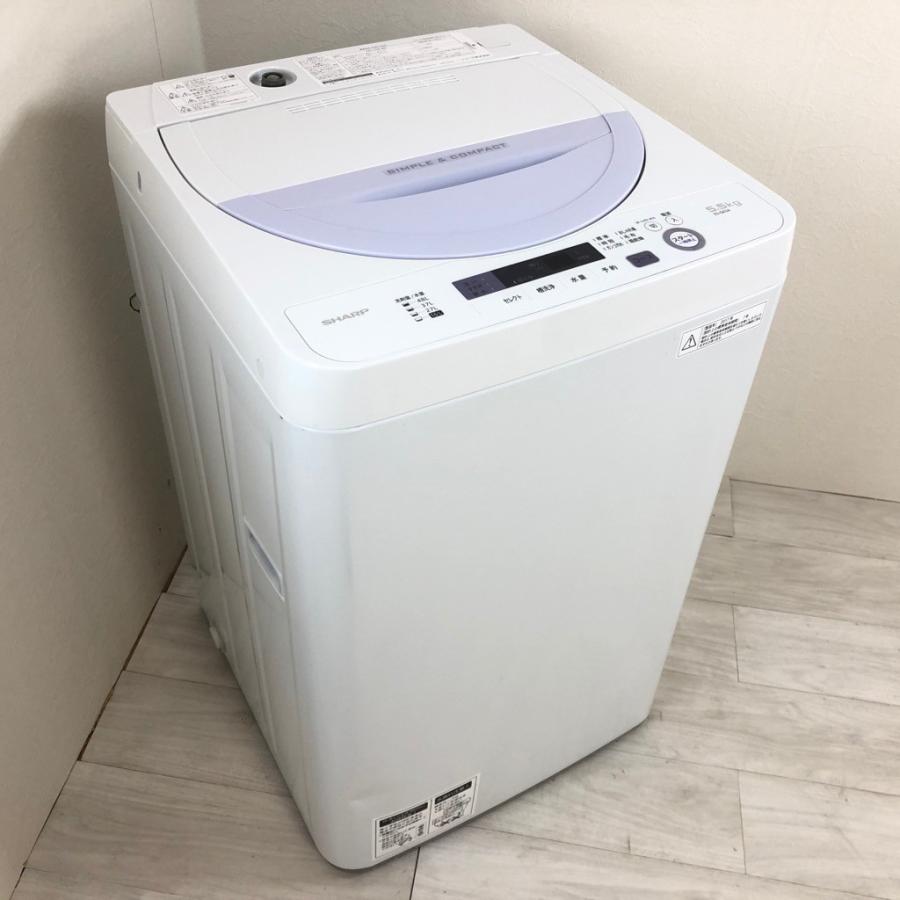 中古 5.5kg 全自動洗濯機 シャープ ES-GE5A-V 2017年製造 バイオレット  