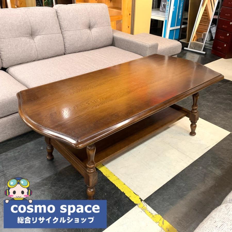 中古 飛騨産業 アンティーク調 センターテーブル 幅120cm×奥55cm×高45cm 3S235307コスモスペース ヤフーショップ