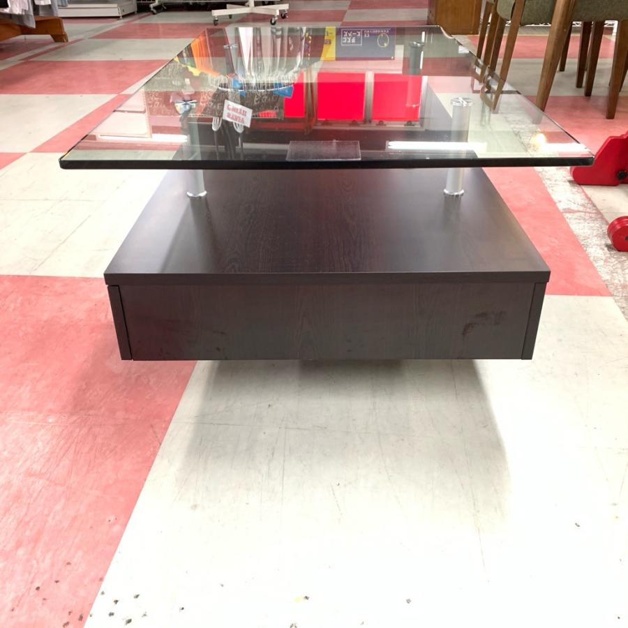 ニトリ 中古 収納付きガラステーブル ニトリ製 幅121cm×奥66cm ニトリ 中古 収納付きガラステーブル ニトリ製 幅121cm×奥66cm