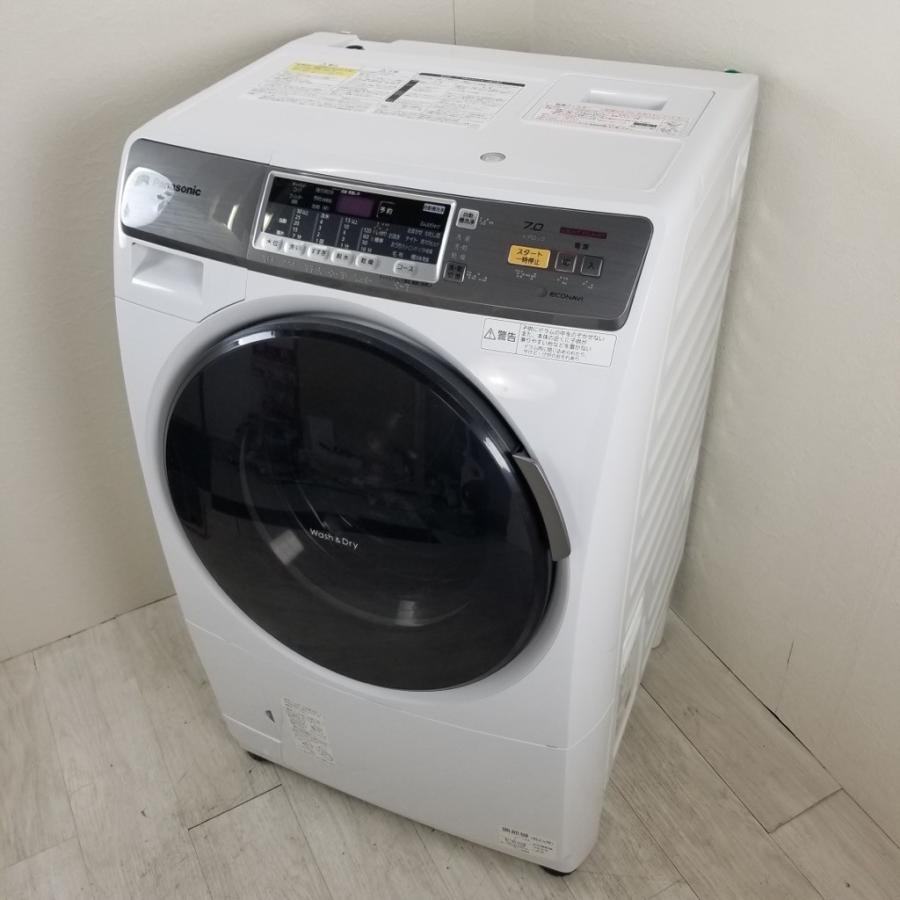中古 人気洗濯7.0kg乾燥3.5Kg ドラム式洗濯機 パナソニック プチドラム NA-VH310L 2014年製 ホワイト エコナビ搭載