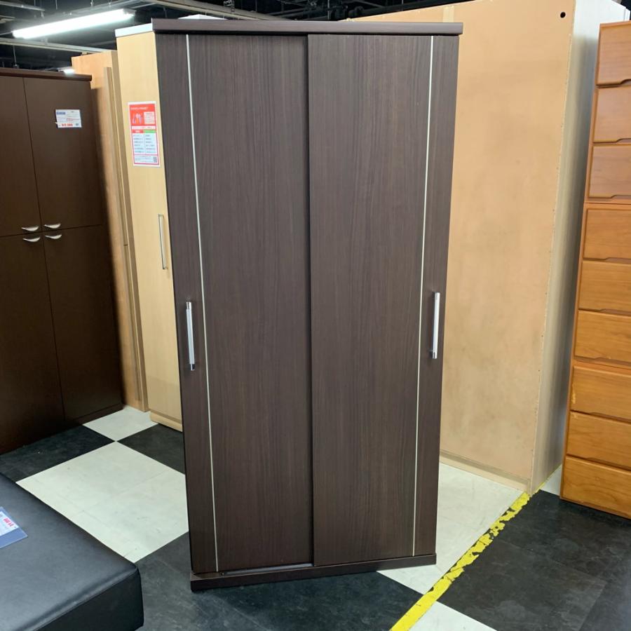 中古 店舗近郊送料格安 スライド扉式 2枚扉洋服タンス クローゼット