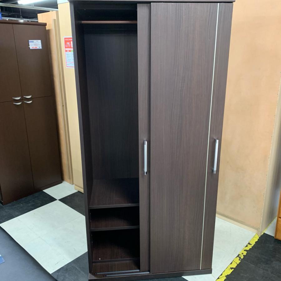 中古 店舗近郊送料格安 スライド扉式 2枚扉洋服タンス クローゼット