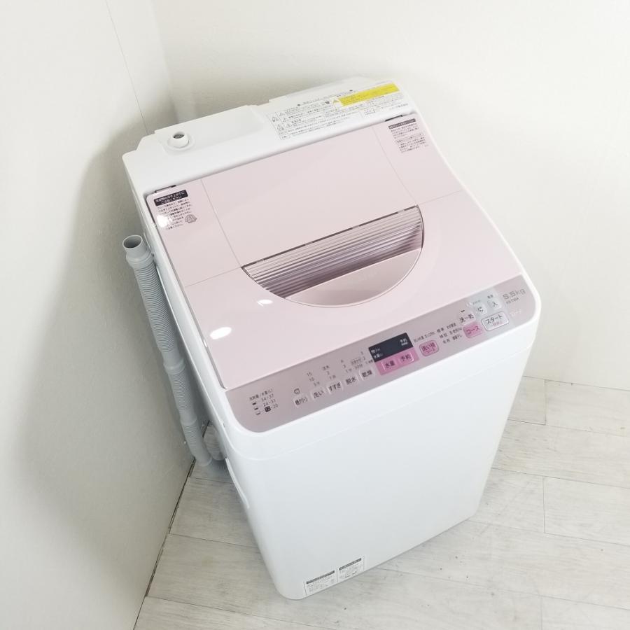 SHARP 中古 洗濯5.5kg乾燥3.5kg 全自動洗濯乾燥機 シャープ ES-TX5A-P