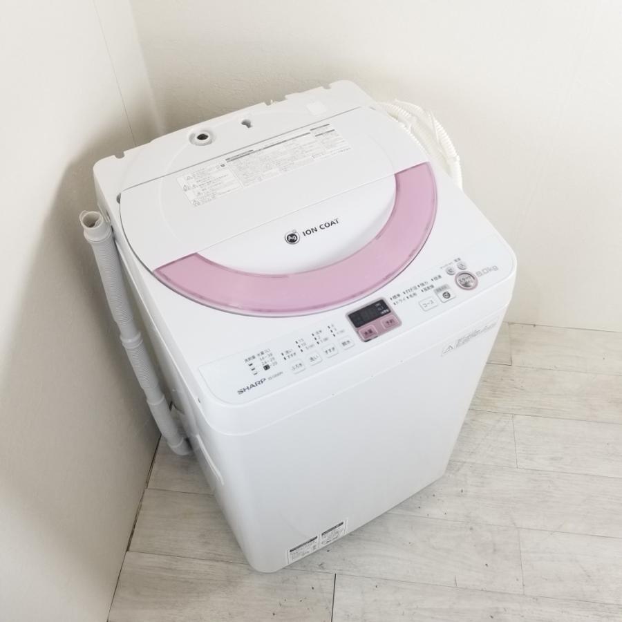 K*m様 美品！SHARP★全自動洗濯6.0kg★ES-GE60N-P★送料込み SHARP（シャープ） 中古 全自動洗濯機 送風乾燥 6.0kg ピンクカラー ES