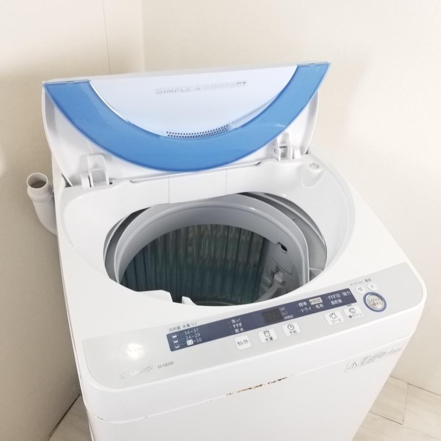 中古 5.5kg 全自動洗濯機 風乾燥 シャープ ES-GE55P-A ブルー系 2015年製造 一人暮らし 単身用