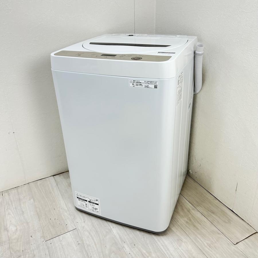 SHARP ES-GE6E-T 20年製 SHARP 中古 6.0kg 全自動洗濯機 送風乾燥機能 シャープ 2020年製