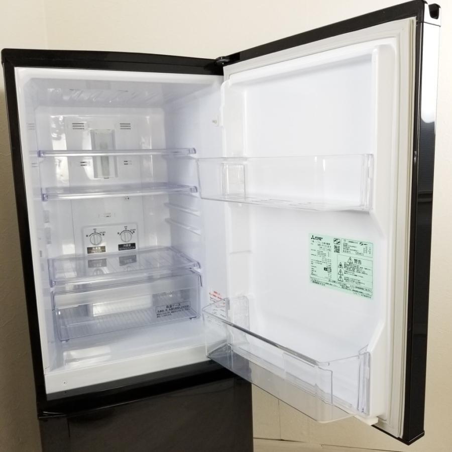 三菱 中古 2ドア冷蔵庫 自動霜取りファン式 サファイアブラック