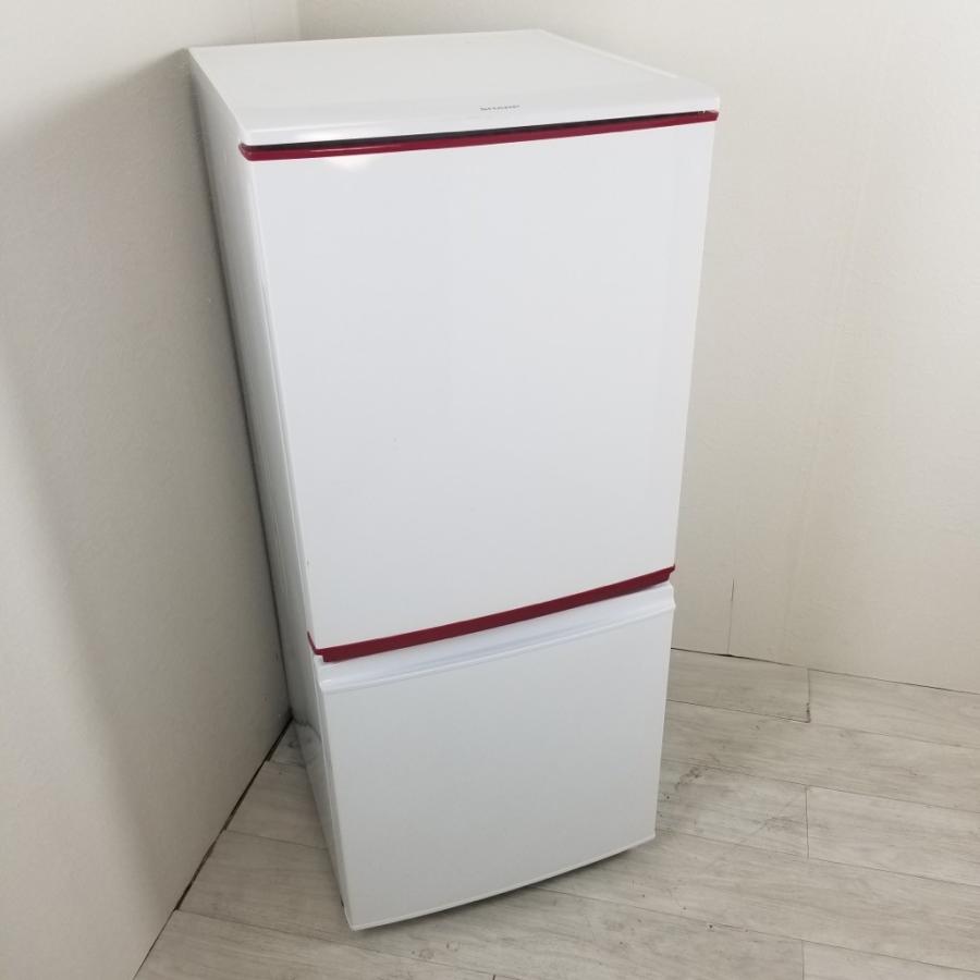 中古 137L 2ドア冷蔵庫 つけかえどっちもドア シャープ SJ-BK14Y-W 白×赤 2014年〜2014年製 自動霜取りファン式  おまかせセレクト