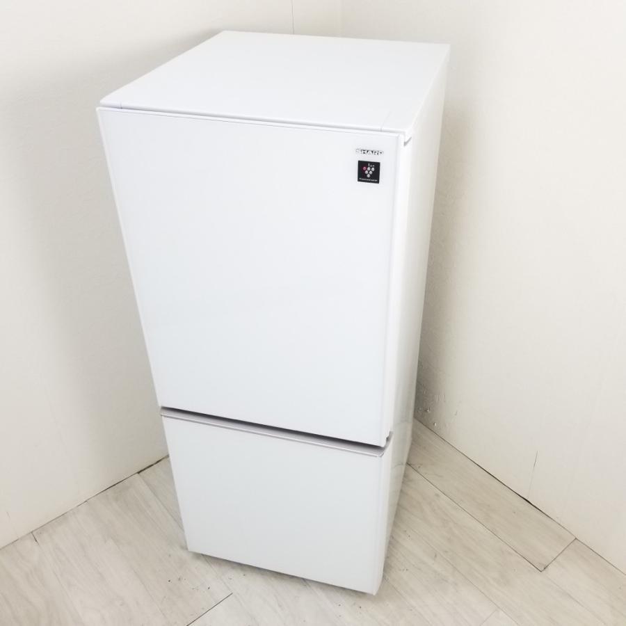 SHARP 中古 137L ガラスドア 2ドア冷蔵庫 シャープ SJ-GD14D-W 2018年