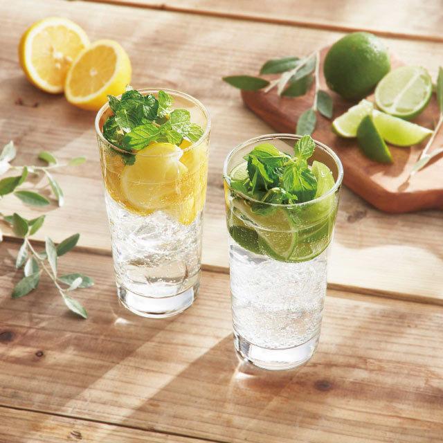 オブロング65型ガラスプラッター1枚 ② 東洋佐々木ガラス ロングタンブラーセット 435ml 2個入 専用箱付 東洋