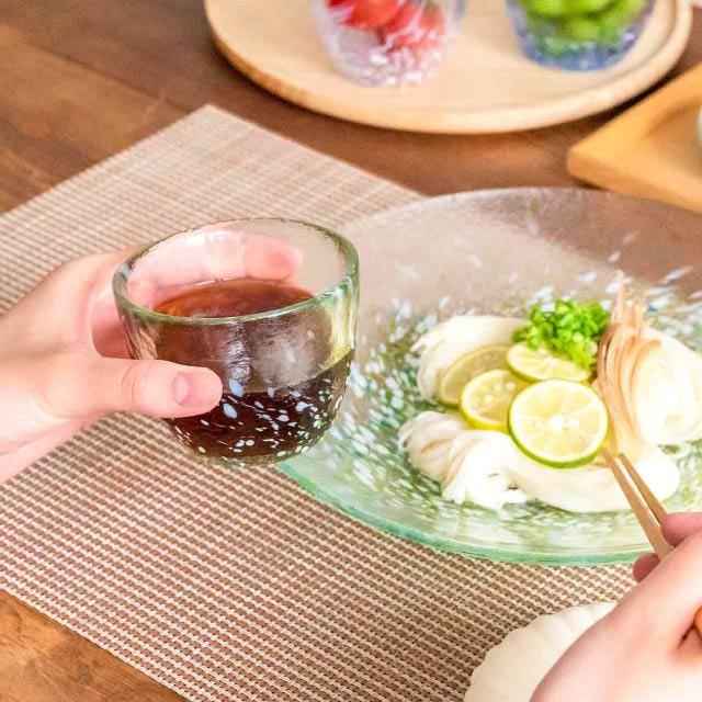東洋佐々木ガラス 麺皿 緑 いろしずく 3個入 東洋佐々木ガラス（WA322