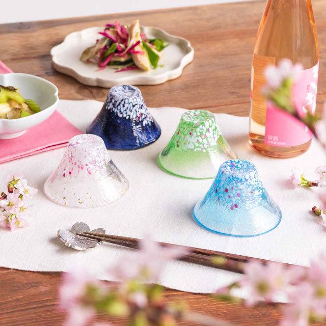 東洋佐々木ガラス 冷酒杯 45ml 晴桜 桜富士 東洋佐々木ガラス（WA529