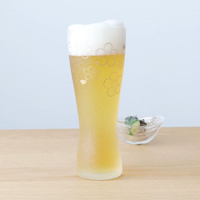 ADERIA ビールグラス 桜 L 415ml 箱付き 泡づくりプレミアムニッポン