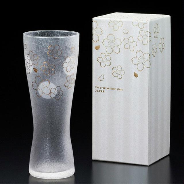 ADERIA ビールグラス 桜 L 415ml 箱付き 泡づくりプレミアムニッポン