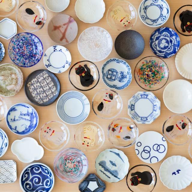 ADERIA 豆皿 めでたmono 選べる5種の招き猫 アデリア 石塚硝子（6800