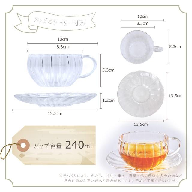 マニー耐熱ティーカップ5点セット 吉谷硝子 ティーカップ ＆ ソーサー ペアセット 240ml 耐熱
